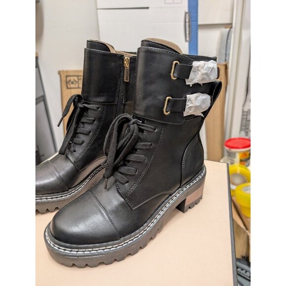 BCBG Curtis Women’s Black Lug Sole Boots Size 5 NEW - Picture 5 of 7